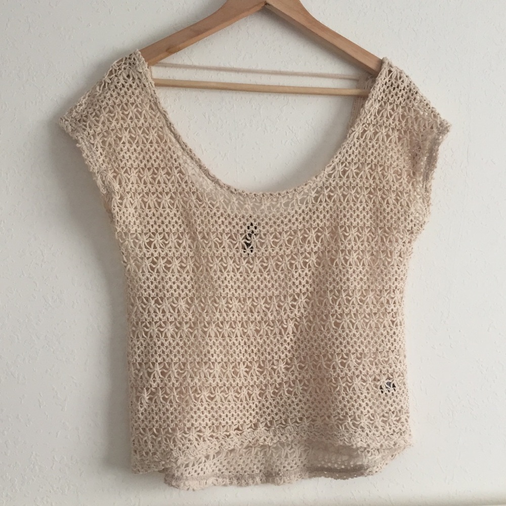 🎉5/$25 Full Tilt Cream Knit Blouse